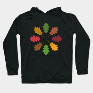 Radial Oak Leaves (Autumn Colours) Hoodie